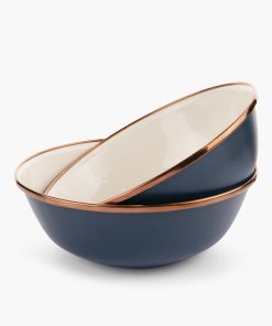 Enamel 2-Tone Bowl Set Indigo Blue