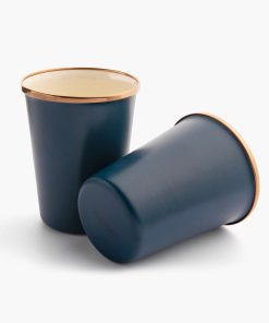 Enamel 2-Tone Tall Cup Set Indigo Blue
