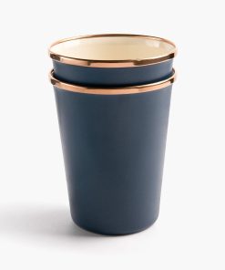 Enamel 2-Tone Tall Cup Set Indigo Blue