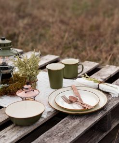 Enamelware 2-Tone Dining Collection - Olive Drab