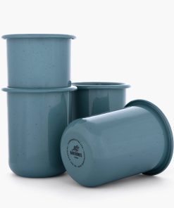 Rolled Enamelware Cup Set