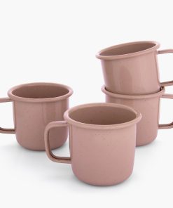 Rolled Enamelware Mug Set