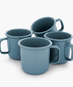 Rolled Enamelware Mug Set
